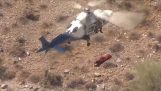 Brancard roteert met snelheid tijdens een reddingshelikopter