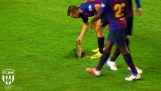 tapete Dilapidada no jogo entre Valladolid – FC Barcelona