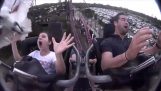 Dramatic ride at the roller coaster