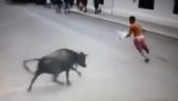 Човек срещу бик
