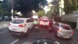 Motorcycle chase in Sao Paulo