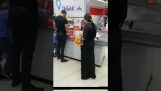 Thief caught in a supermarket (Russia)