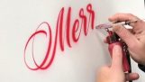 “Merry Christmas” med kalligrafi