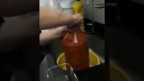 Explosion de jus de tomate