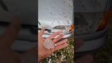 Enorme hagel vernietigt auto (Rusland)