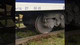 A train with a flat tire