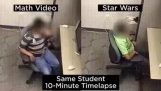 同一個學生正在觀看兩個不同的視頻