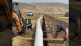 Csővezeték gyors telepítése az árokba