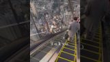 Panoramik manzaralı yürüyen merdivenler (Tokyo)