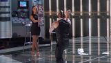 A dangerous act with knives in America's Got Talent