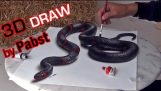 3D-tekening van een Levensechte Snake | 3D Schilderen Optische illusie!