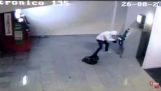 A man robs a cash machine using a TNT stick