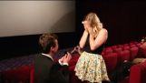 Marriage proposal in movie theater